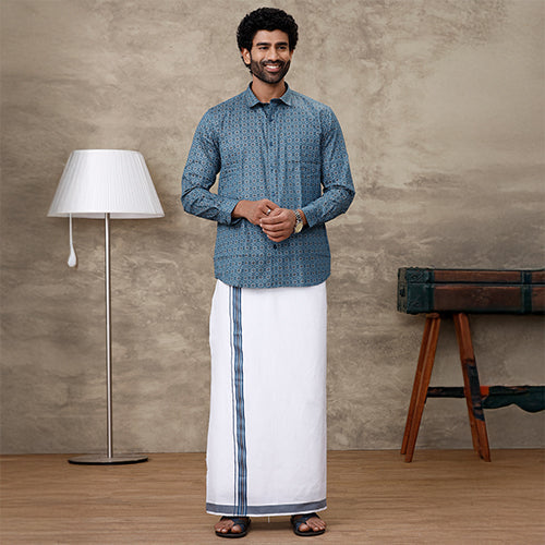 Printed Shirt & Dhoti Set