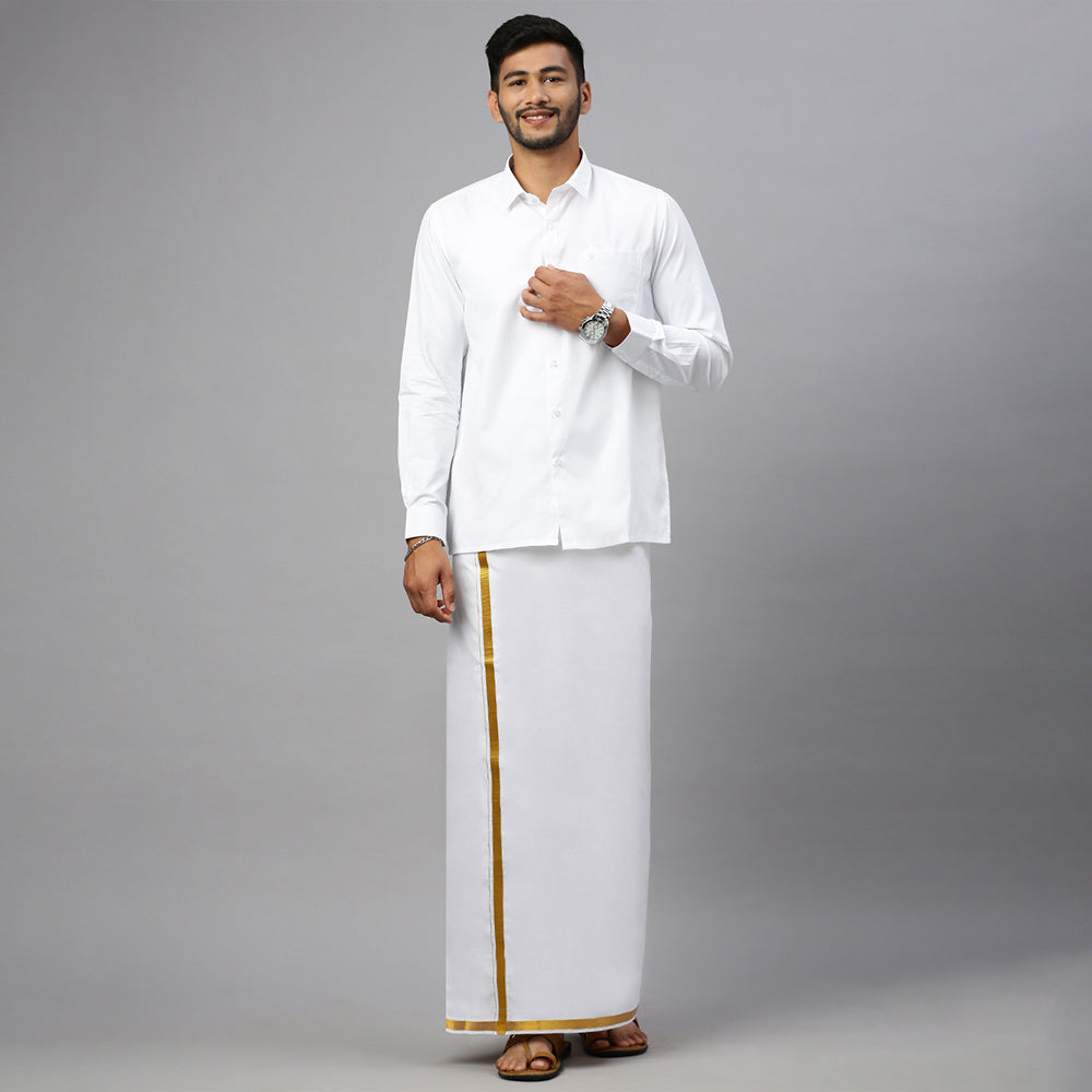 White Shirt & Dhoti Combos