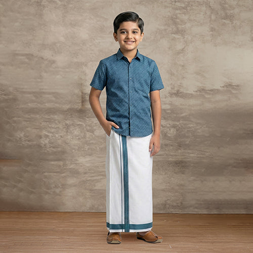 Boys Cotton Shirt Dhoti Combos