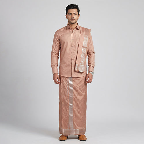Self Design Dhoti & Shirt Sets