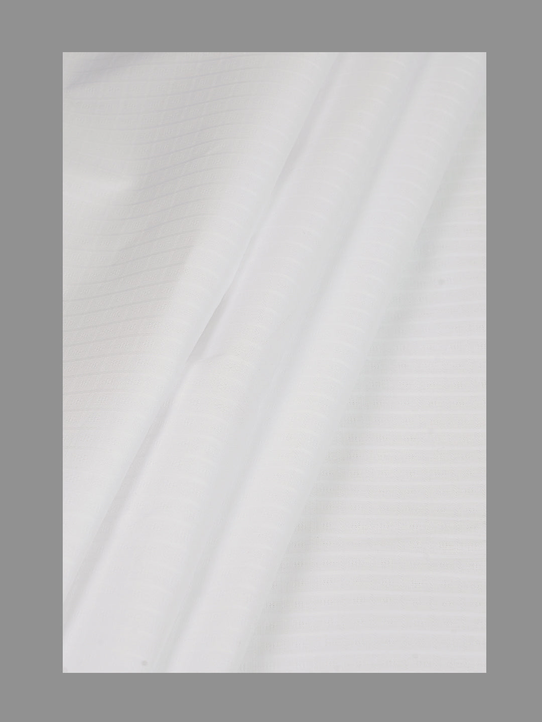 Men 100%Cotton Self Design Shirting White Forest 19