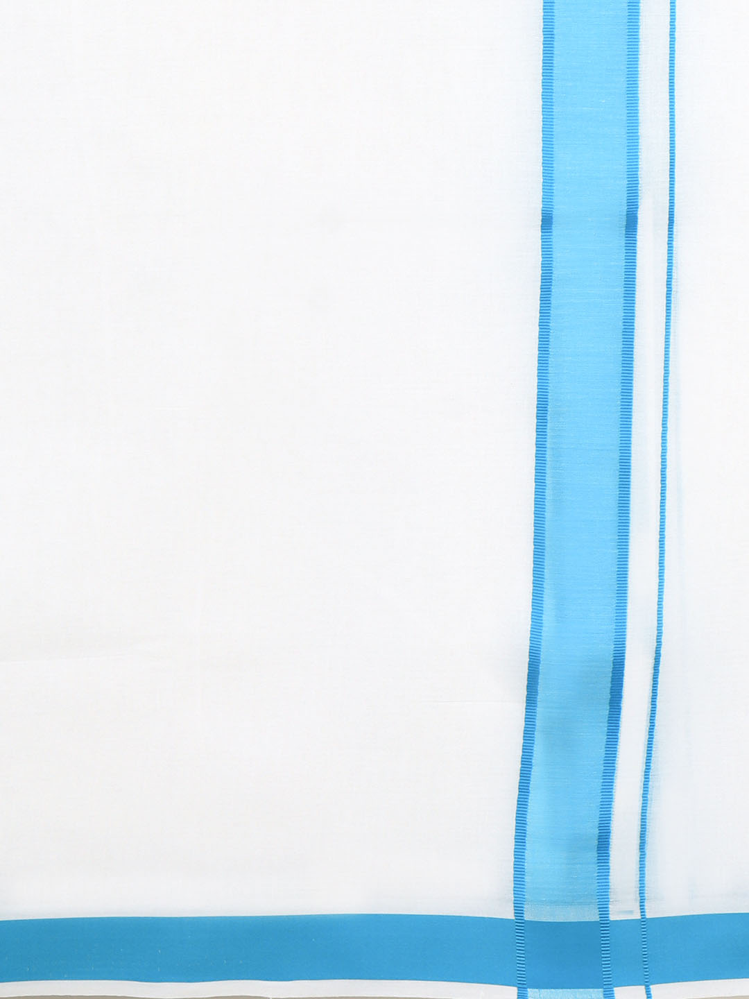 Men 100% Cotton Double Layer White Dhoti with Fancy Border RFP05