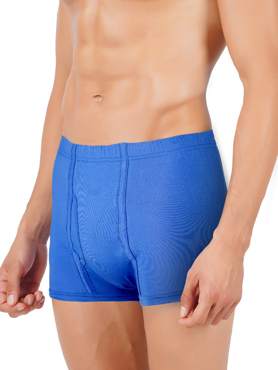 Combed Cotton without Pocket Trunk Inter Elastic Vintrack (2PCs Pack)-Blue