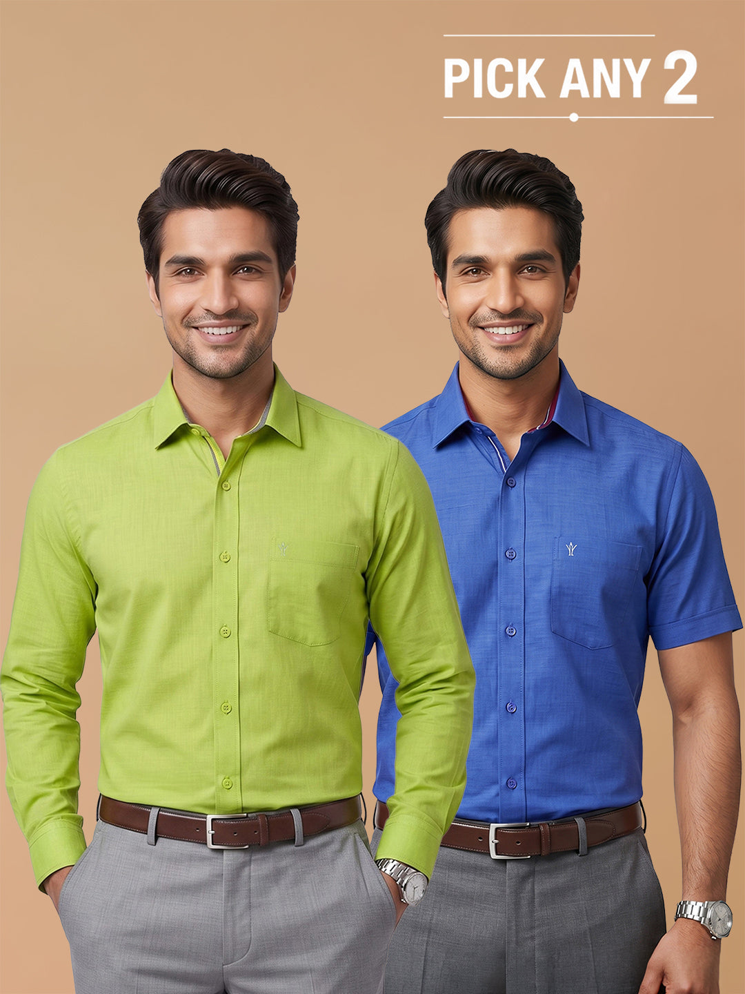 Pick Any 2 - 100% Cotton Smart Fit Shirts