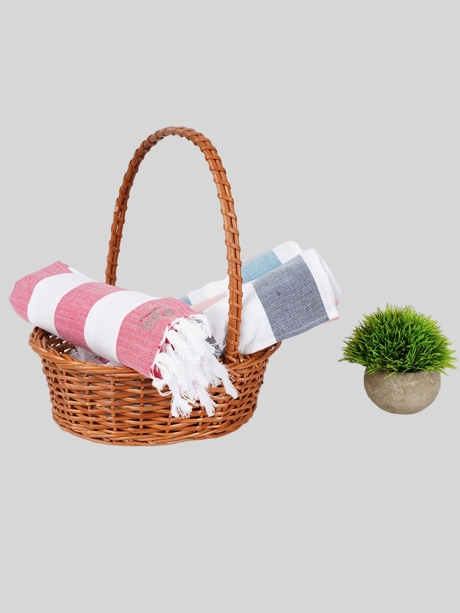 Cotton Stripe Colour Bath Towel Pretty-ROll view
