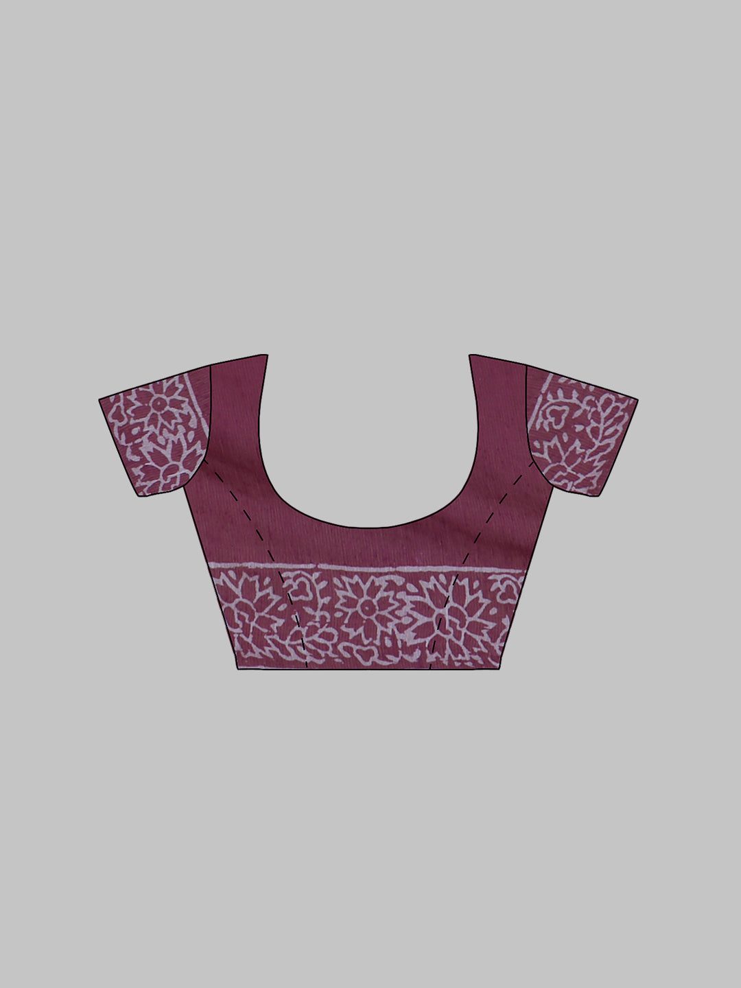 Women Grape Semi Tussar Printed Saree ST306