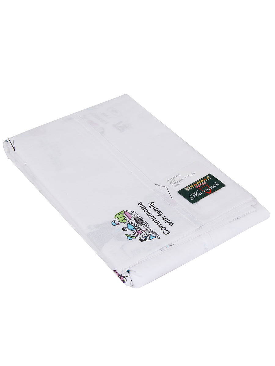 Premium Soft Cotton Non Joint White Print Hammock/Cradle Lullaby 748-view one