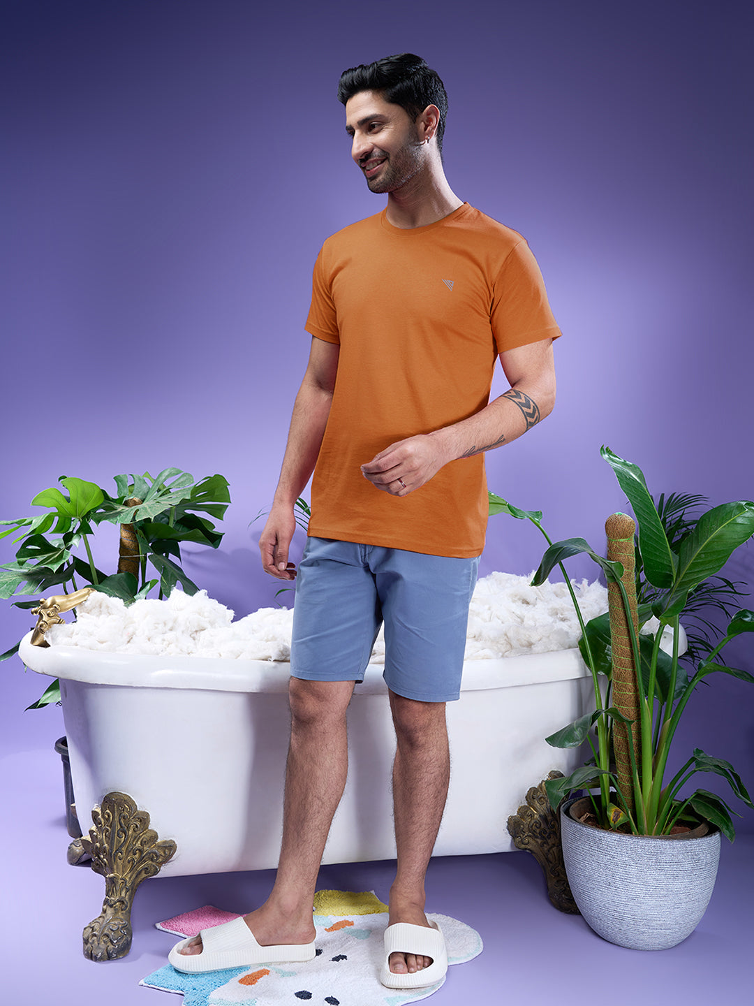 Men 100% Cotton Smart Fit Expert Tee Mustard ET27