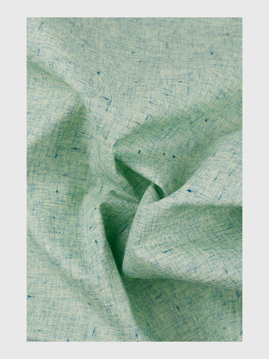 Men Cotton Rich Green Self Design Shirt Fabric Galaxy Art