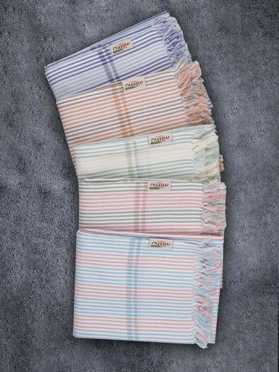 100% Cotton Striped Family Bath Towel Signature 1109 (Pack of 5)