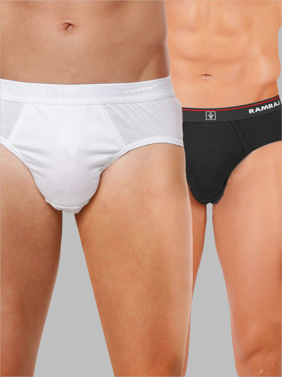 Men Outer Elastic Black & White Briefs Suriya (2Pcs Pack)