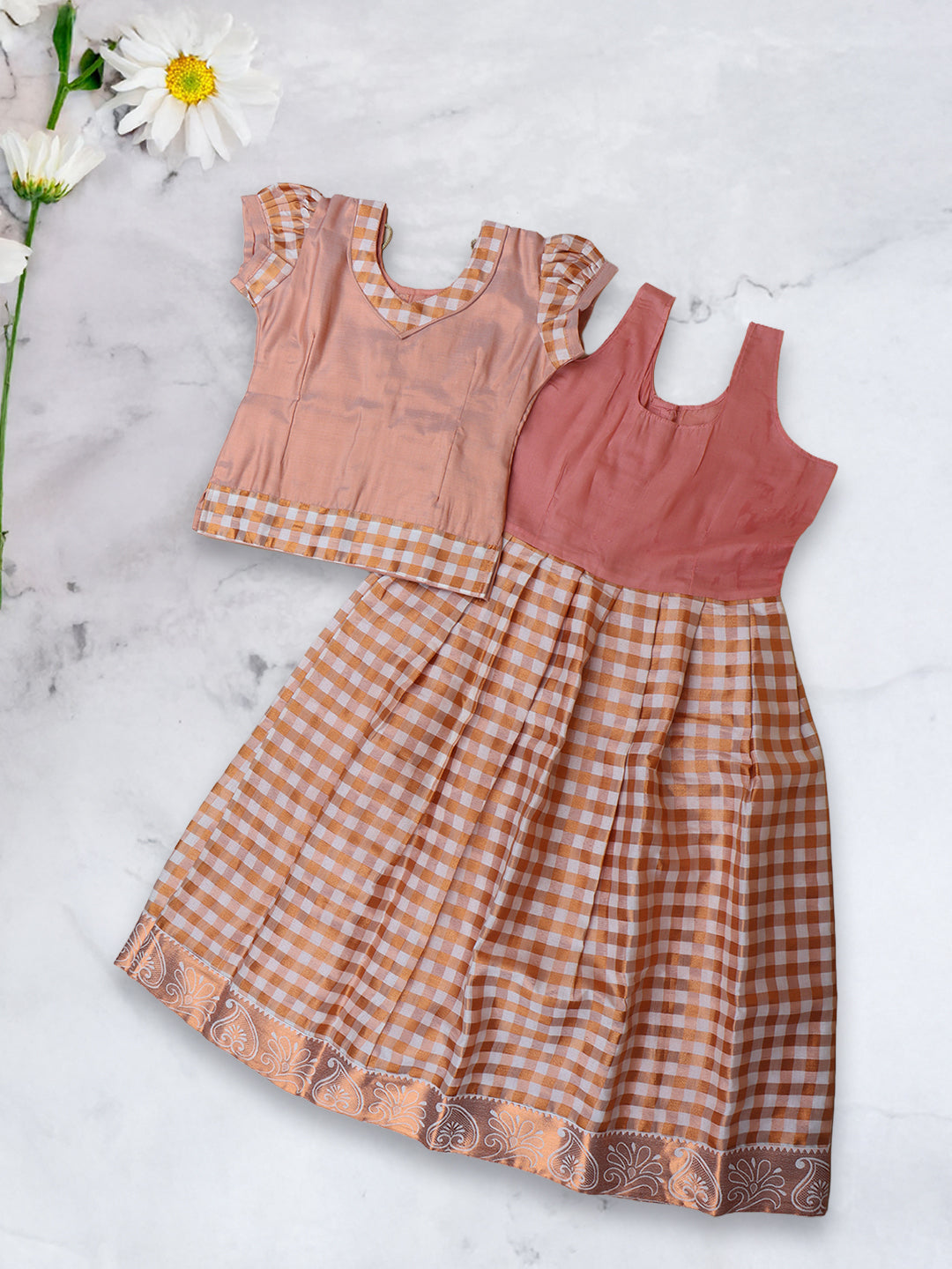 Girls Traditional Tissue Skirt Set Copper GPS18