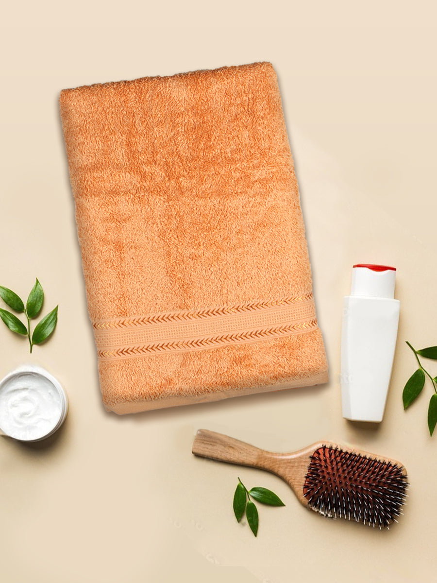 Premium Soft & Absorbent Cotton Bamboo Orange Terry Bath Towel BC1