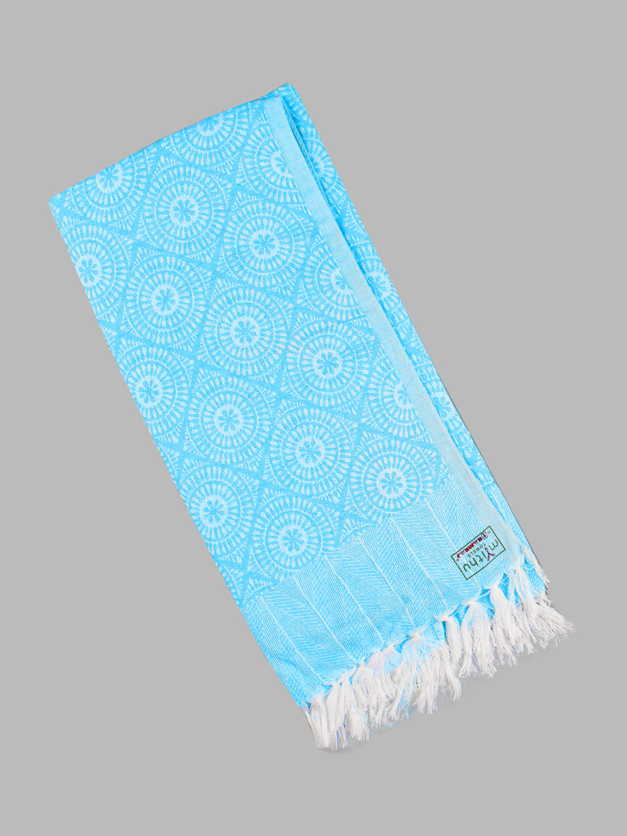 Cotton Colour Bath Towel Jakkard-Blue