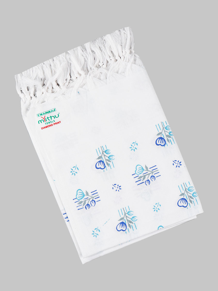 Cotton white Diamont Print Bath Towel