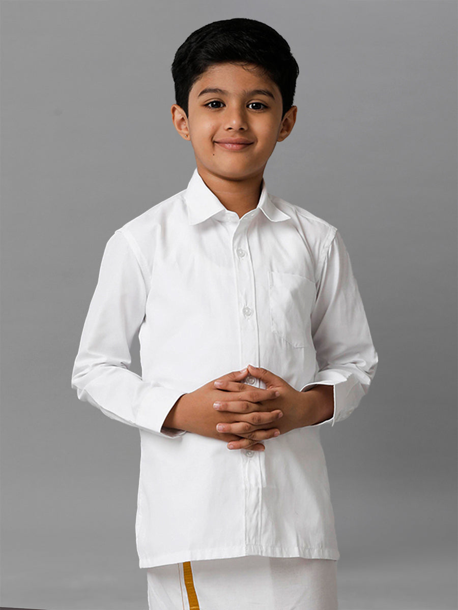 Buy Boys Silk Cotton Dhoti Set Kids Full White Shirt Ramraj Cotton