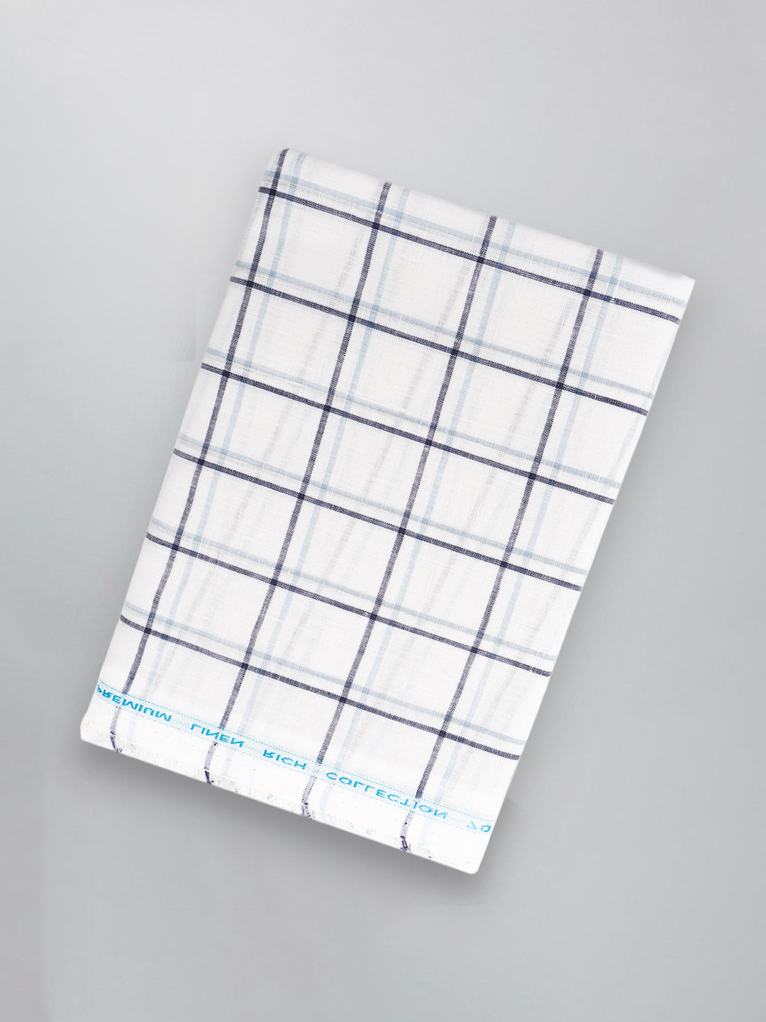 Men Linen Rich White Checks Shirt Fabric Prime