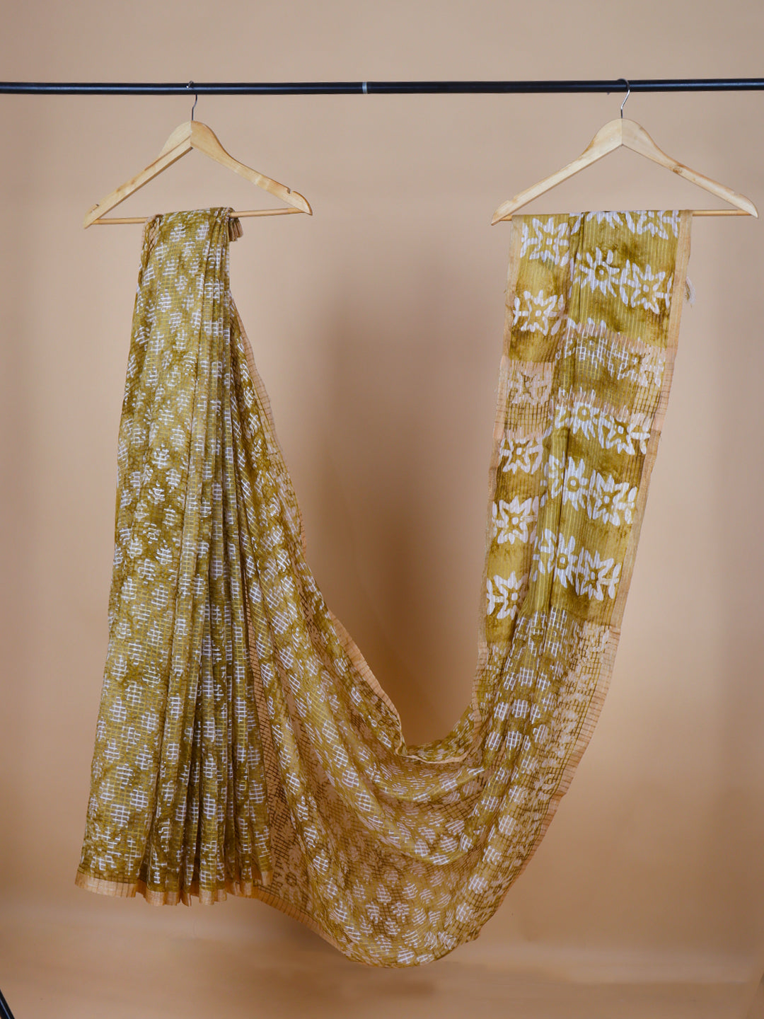 Women Mustard Yellow Fancy Cotton Saree SS363