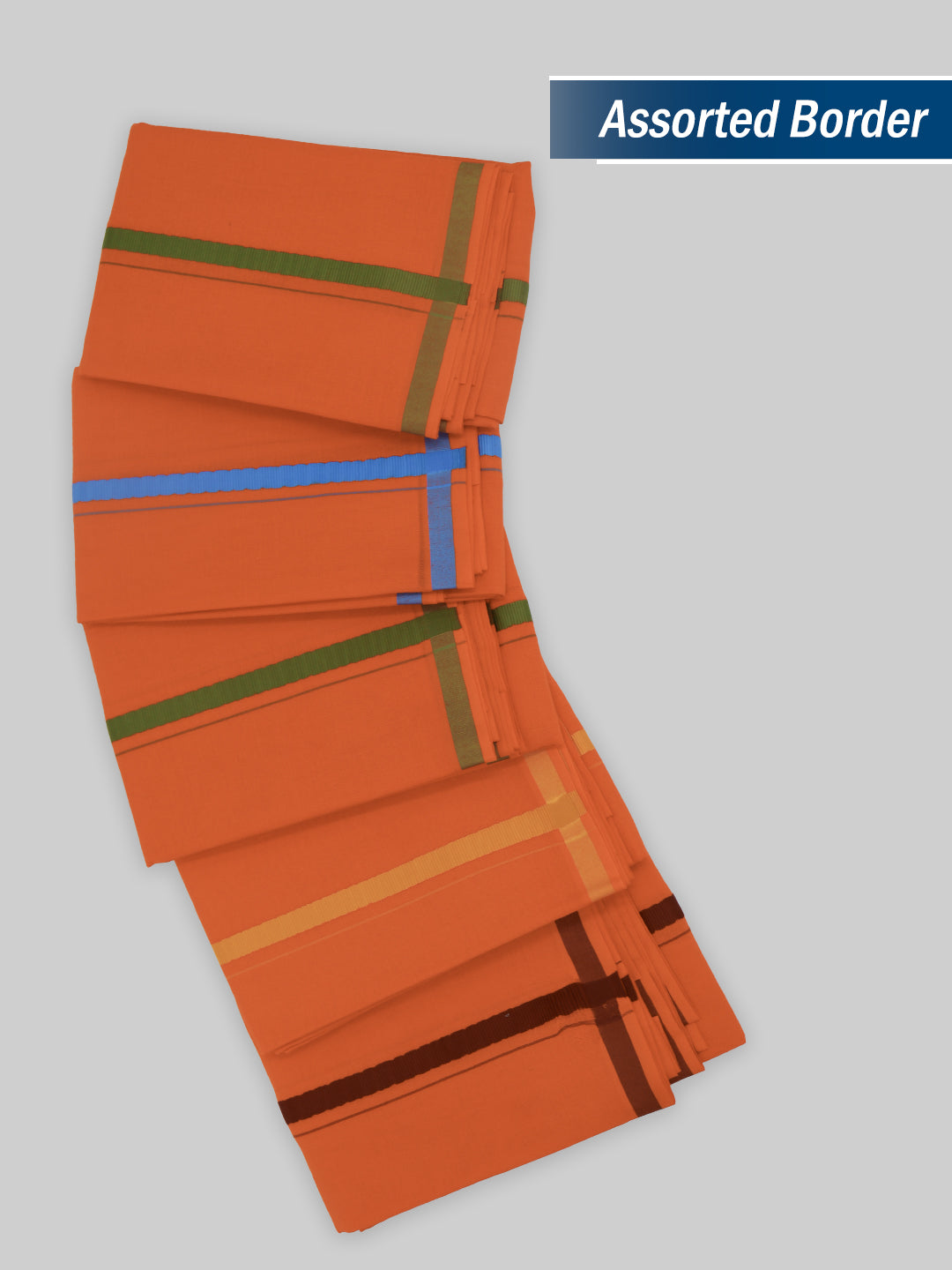 Devotional Orange Towel with Big Border (Pack of 2)