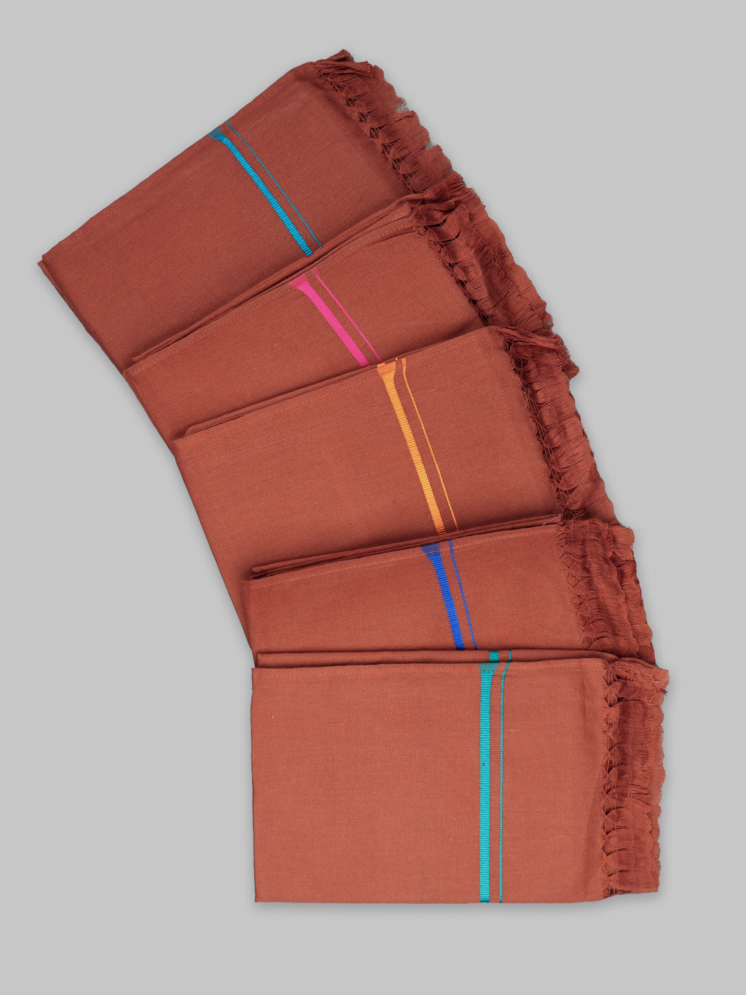 Men Assorted Border Devotional Towel Dark Kaavi Hariharan (Pack of 2)