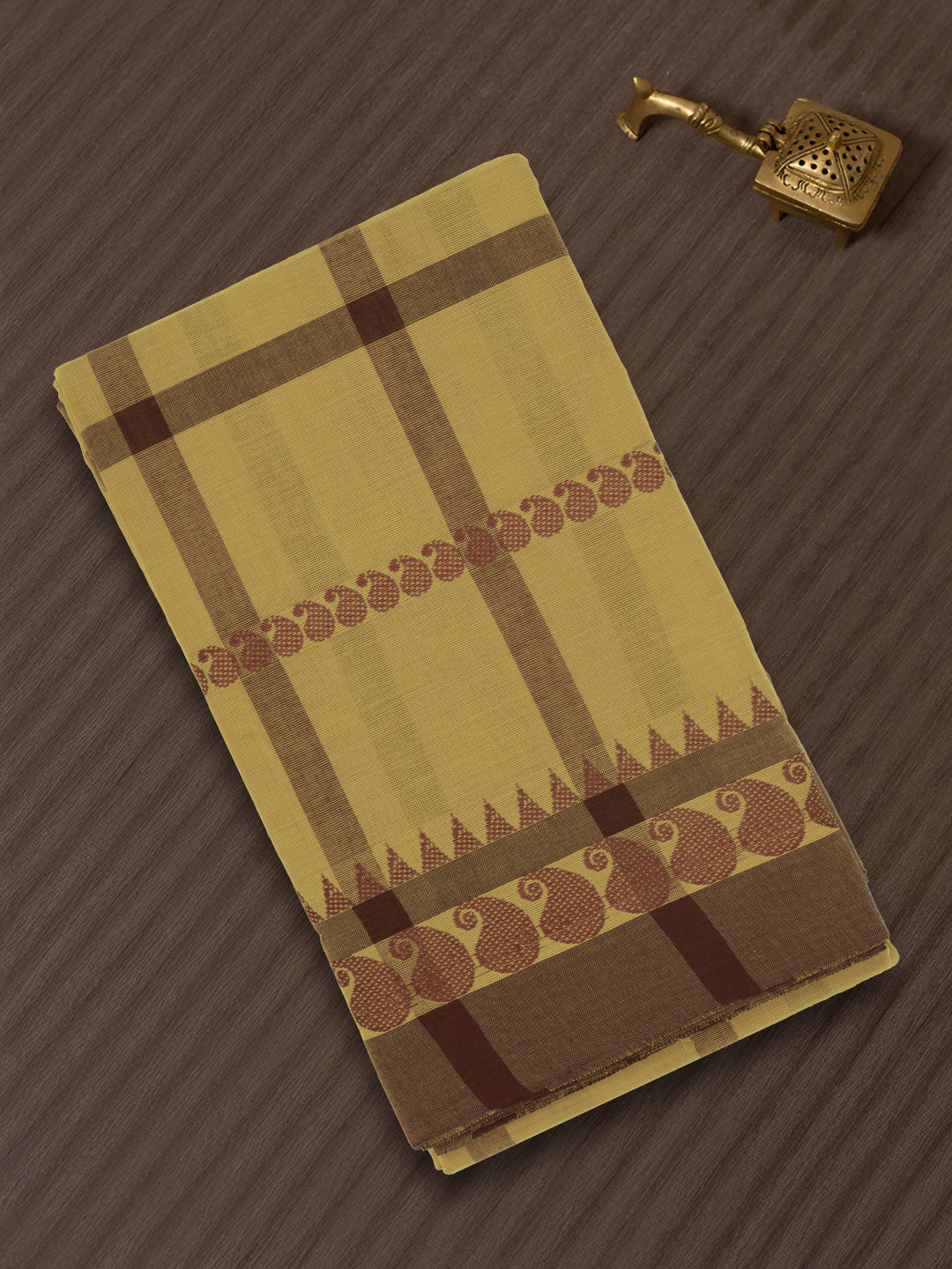 Women Yellow Pure Chettinad Cotton Saree PCS238