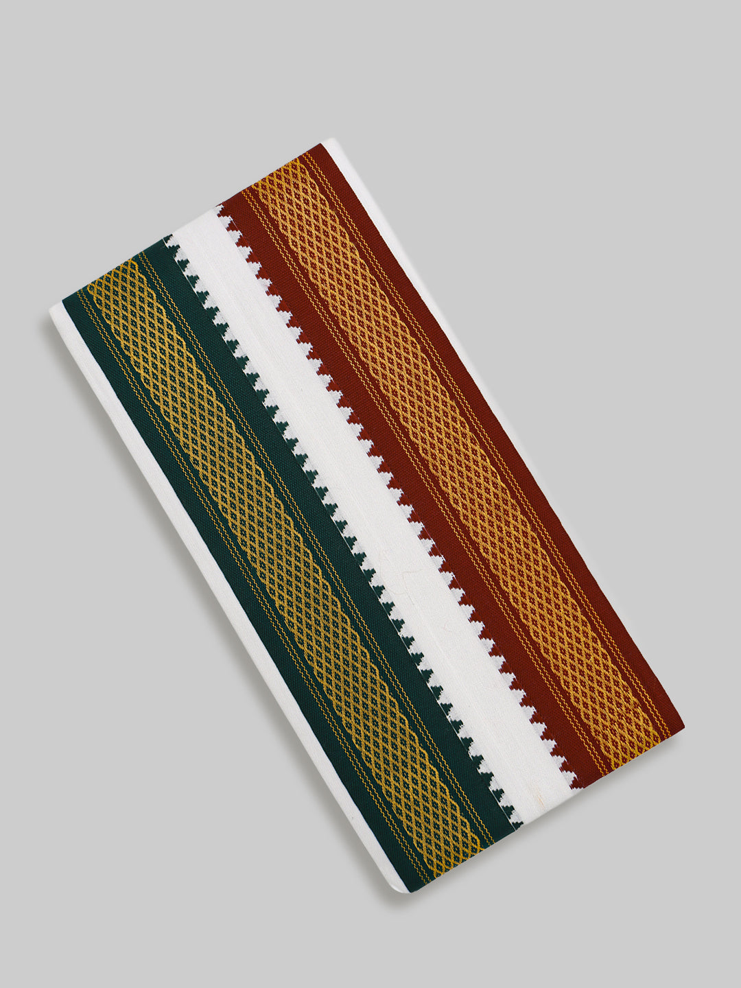 Men Cotton Blend White Angavastram Yamuna Pet