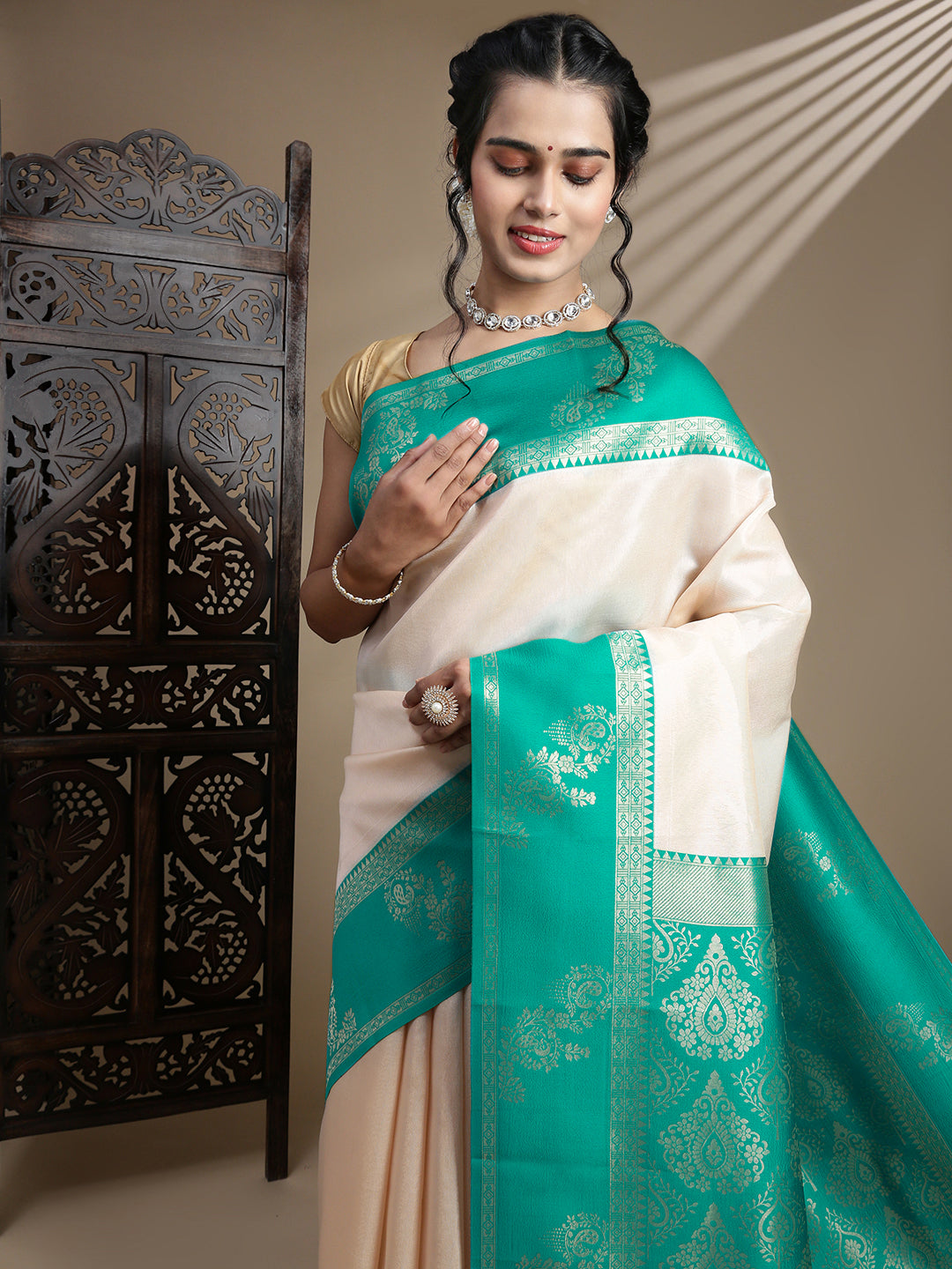 Women Sandal Tissue Saree TS61