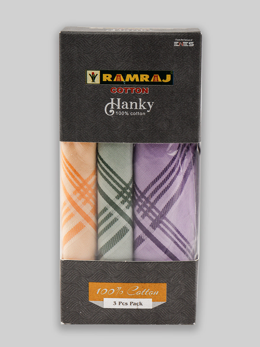 Cotton Colour Hand Kerchief 2877 ( Pack of 2 )-Pack view