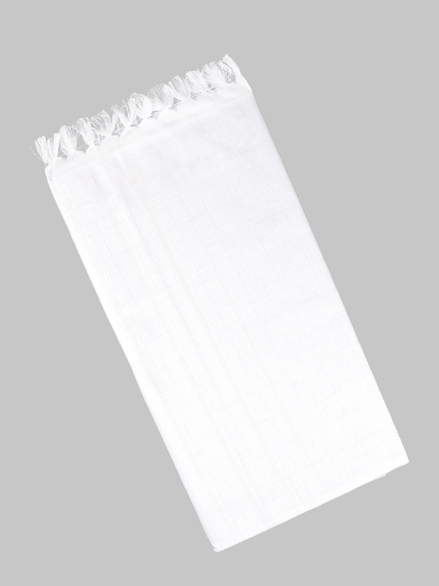 Cotton Plain Bath Towel Flora White