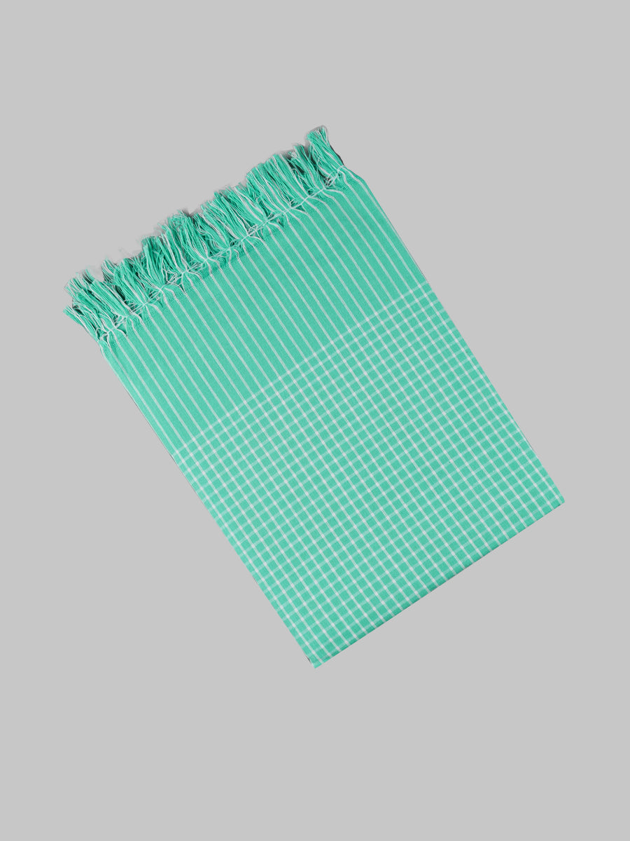Hero Checked Towel Colour (2 PCs Pack)-Green