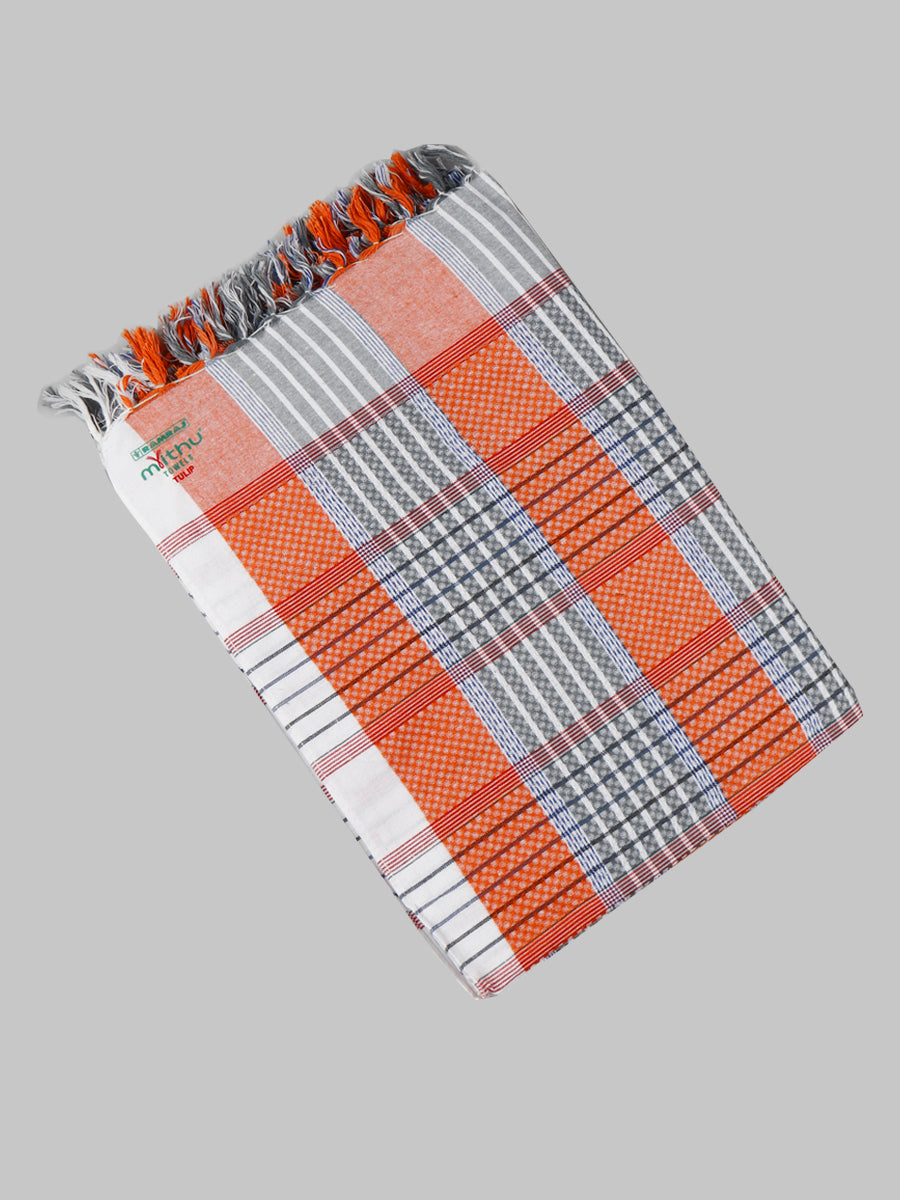 Tulip Checked Cotton Colour Bath Towel-view two