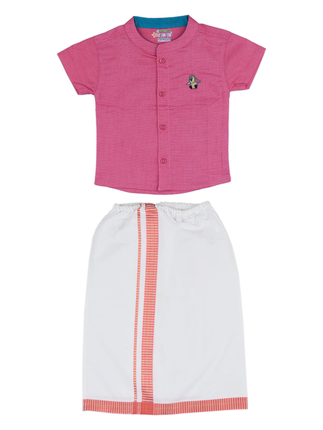 Born Baby Shirt & Dhoti Set Pink GL4