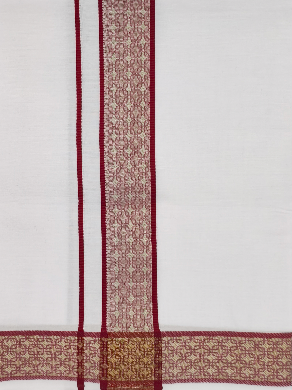 100% Cotton Cherry Wood Shirt and Colour Jari Border Dhoti Set BT8
