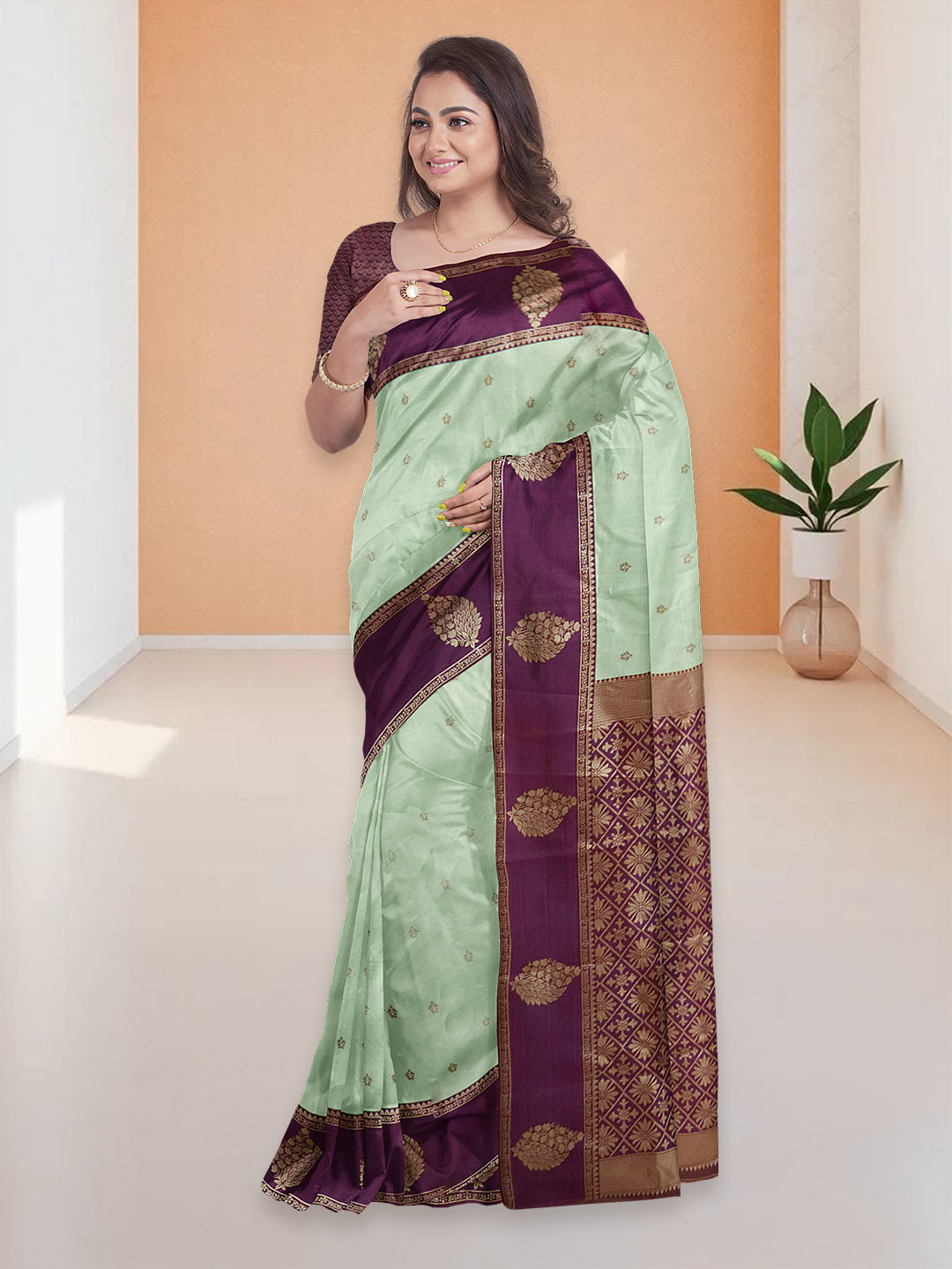 Women Green Art Silk Saree ASS97