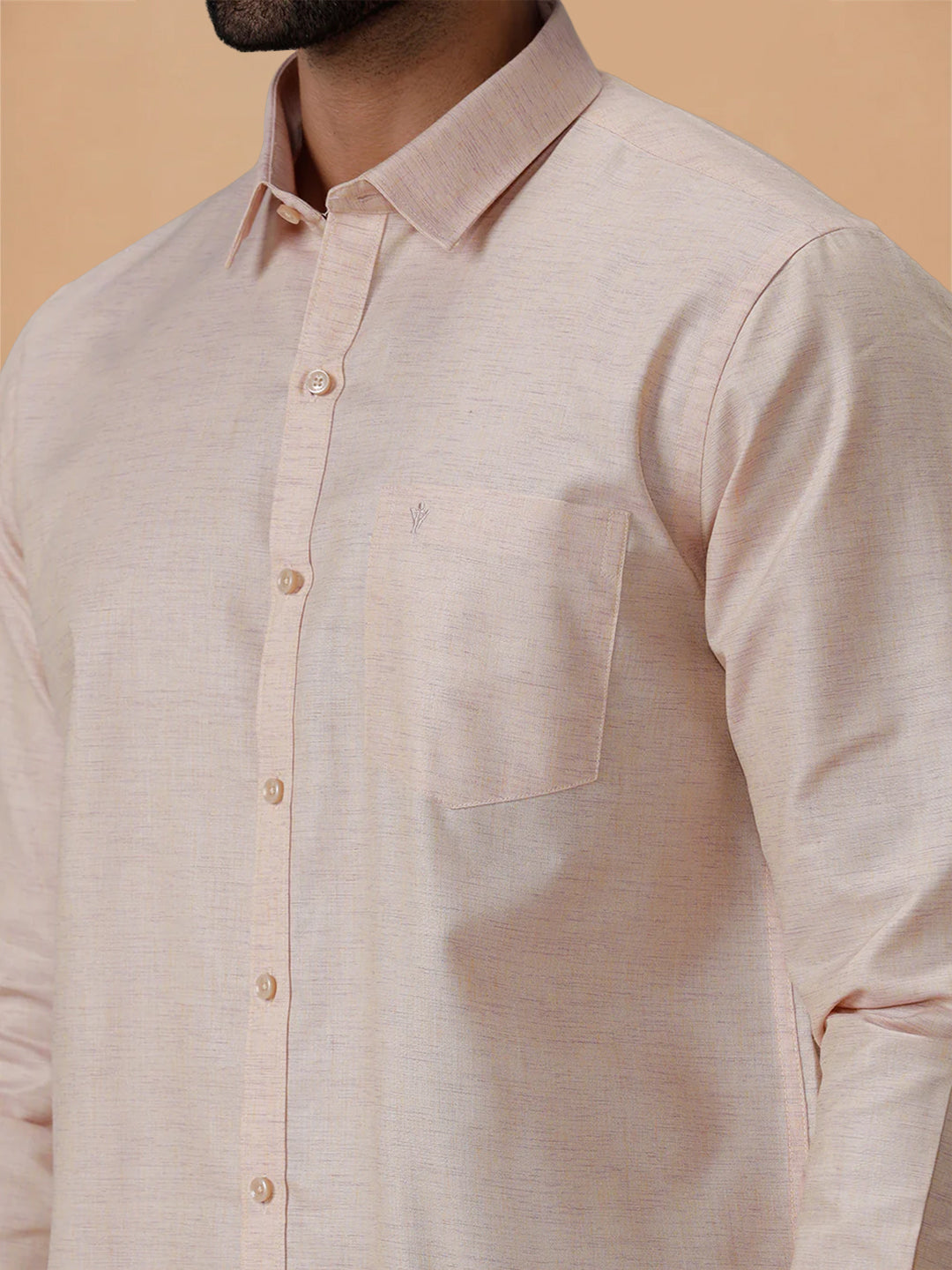 Cotton Rich Light Brown Regular Fit Shirt Trendy 8 YH3