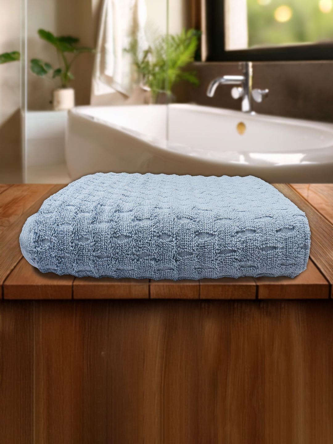 Luxury Terry Low Twist  Bath Towel Blue Fog