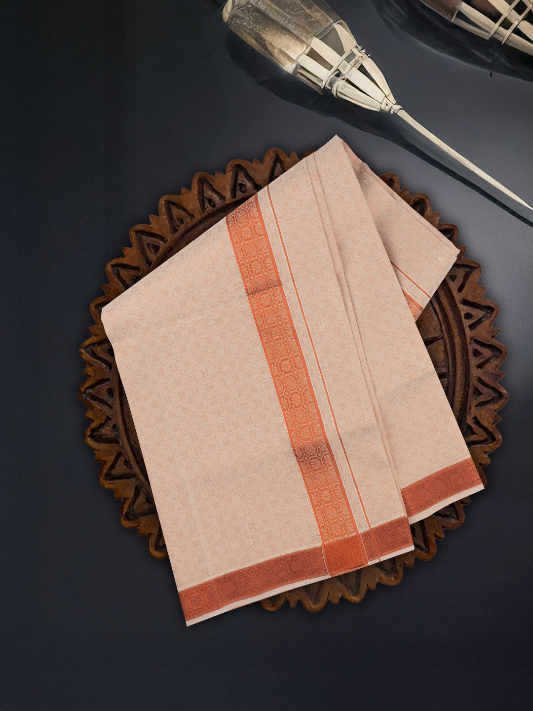 Men Copper Tissue Jacquard Shirting & Dhoti Set Celebrity Elegant CEC01