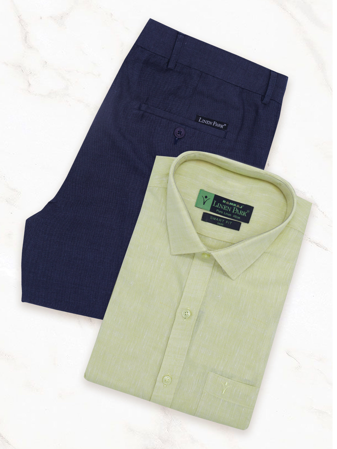 Mens Pure Linen Shirt and Linen Cotton Pant Combo L86