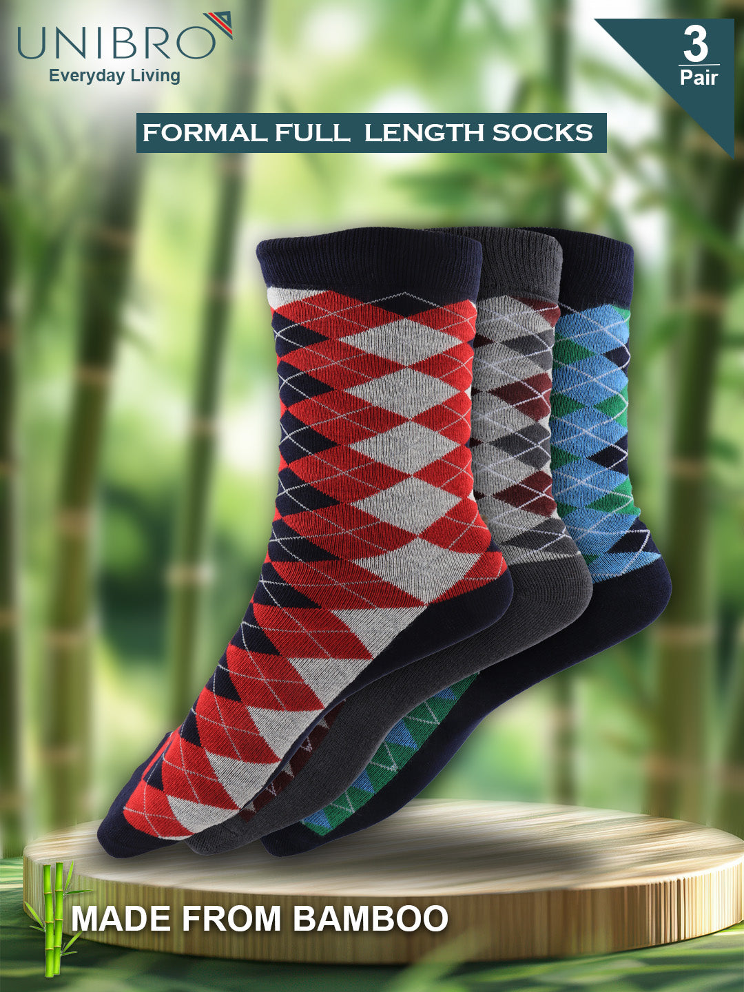 Men Assorted Formal Full Length Checks Designed Socks FFD3