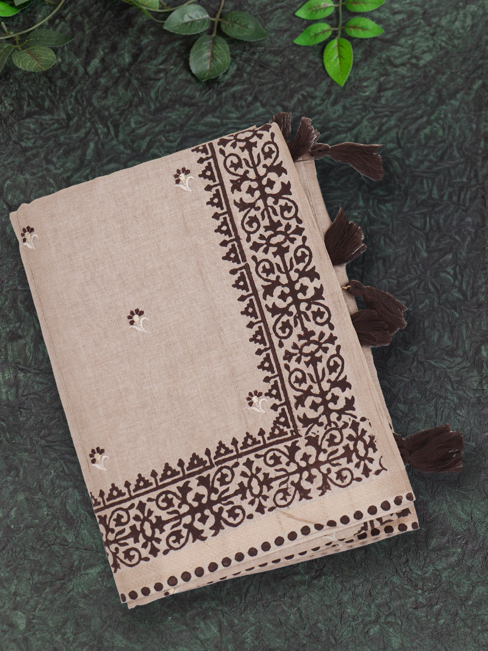 Women Semi Raw Silk Saree Brown SRS102