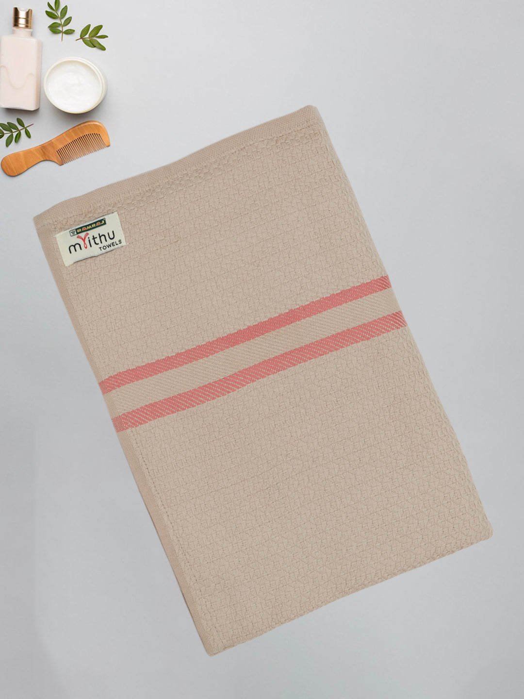 100% Cotton Self Designed Bath Towel Light Brown Magnus MCB04