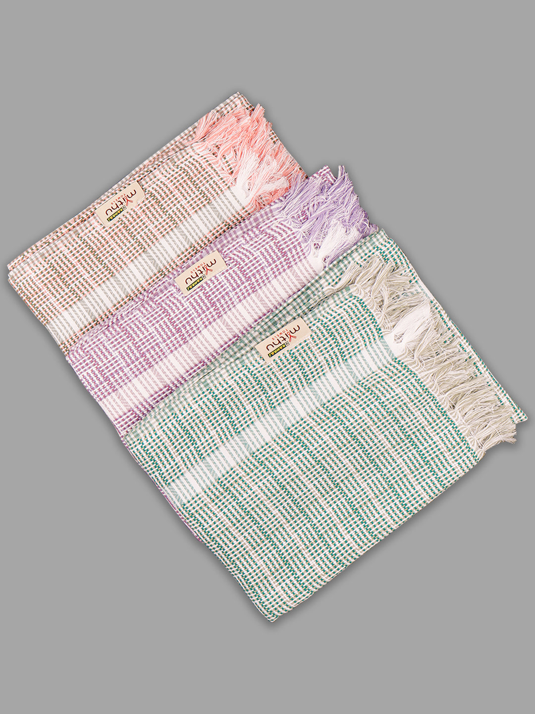 100% Cotton Self Designed Family Bath Towel Signature 1132 (Pack of 5)