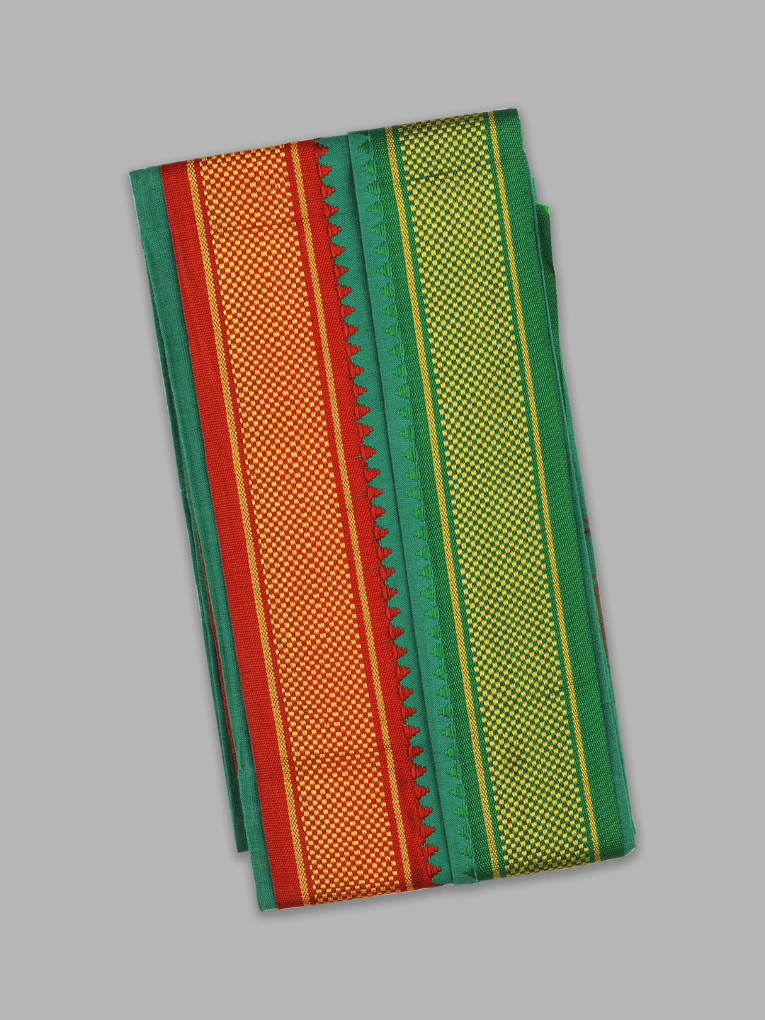 Men Mayikhan Border Devotional Towel Green (Pack of 2)