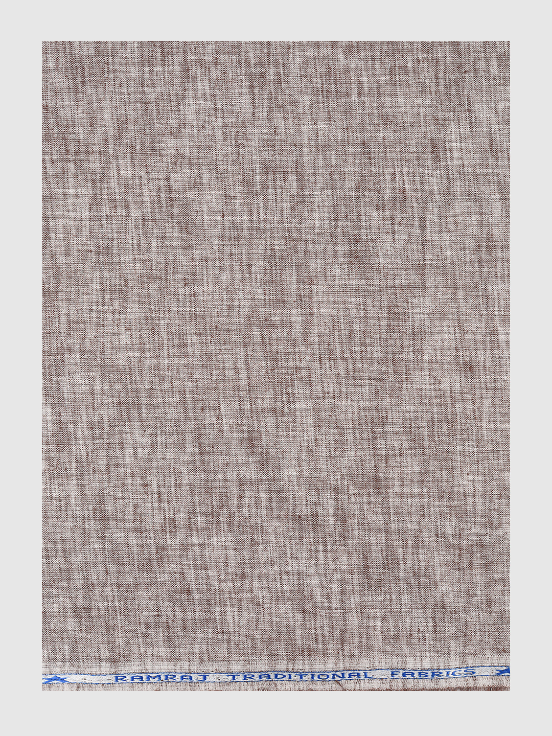 Men Cotton Blend Brown Self Design Shirt and Kurta Fabric Lampus