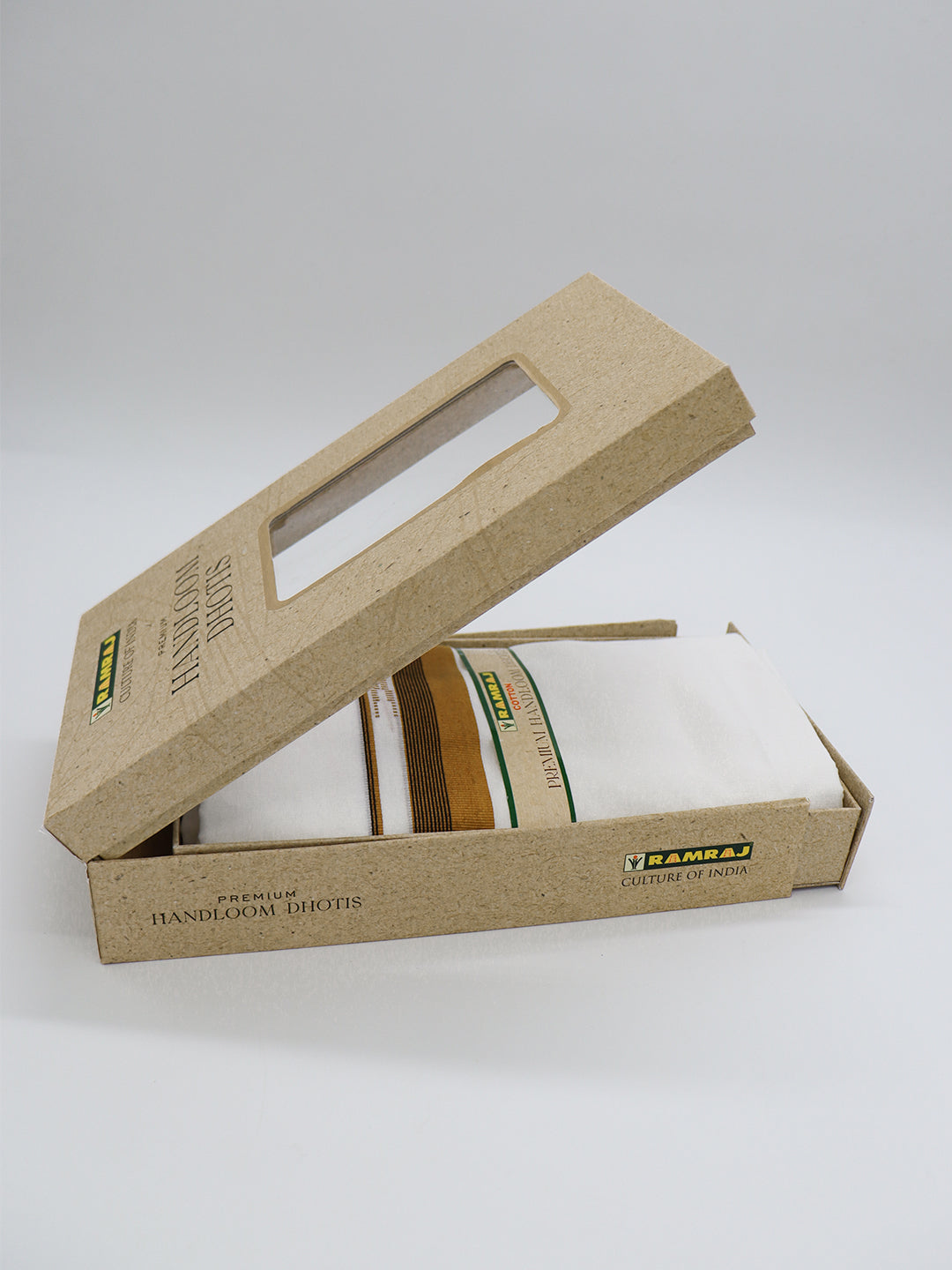 Men Premium Handloom White Dhoti with Fancy Border HLM100