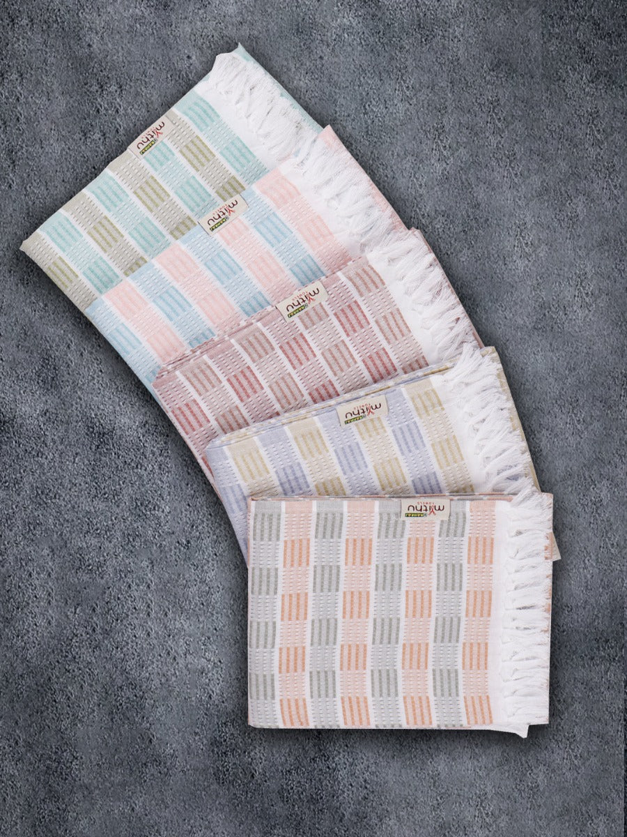 100% Cotton Checked Family Bath Towel Signature 1108 (Pack of 5)