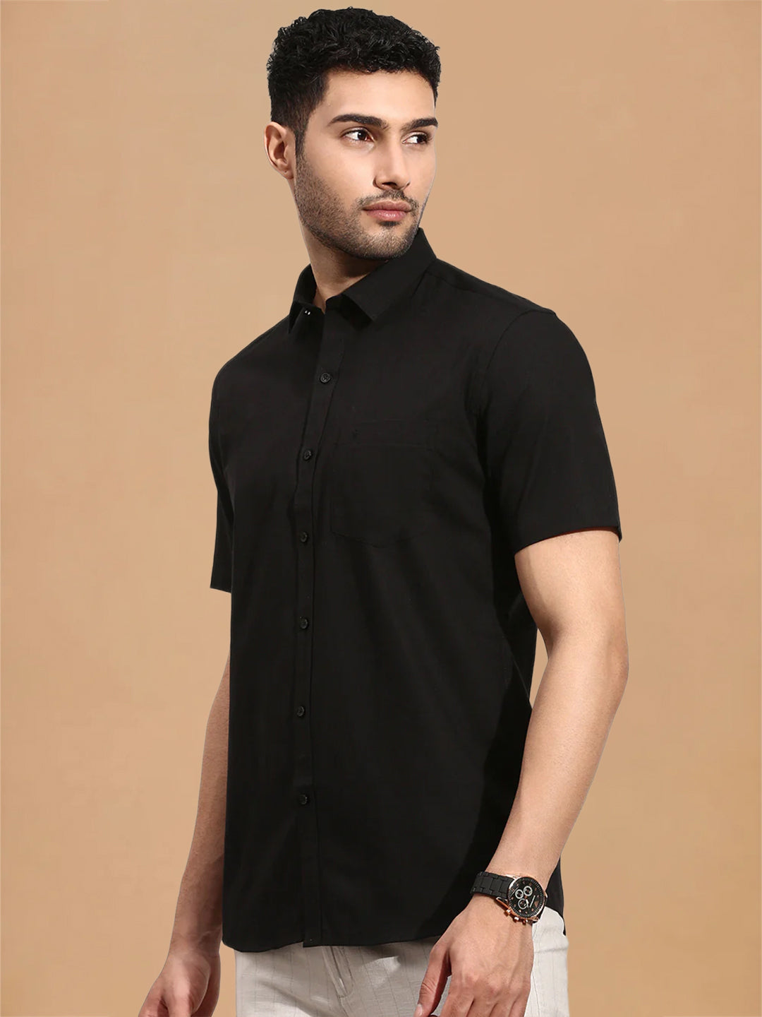 Cotton Rich Black Smart Fit Shirt MA8