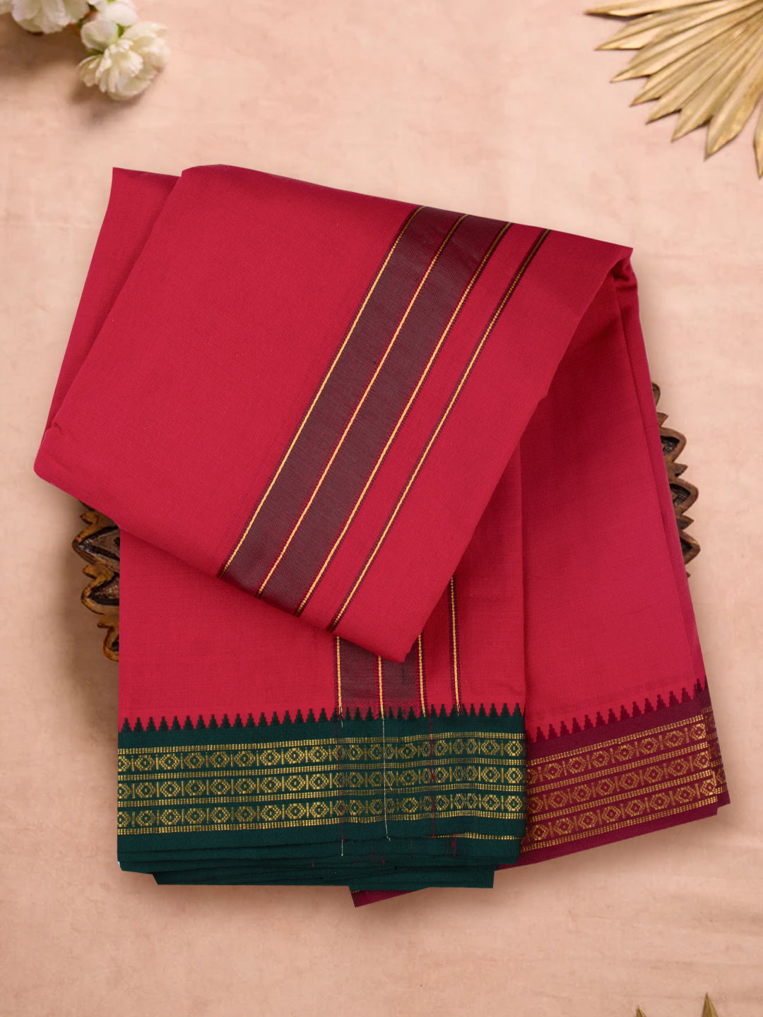 Men Panchakacham with Angavasthram Dheeksha Red (9+5)