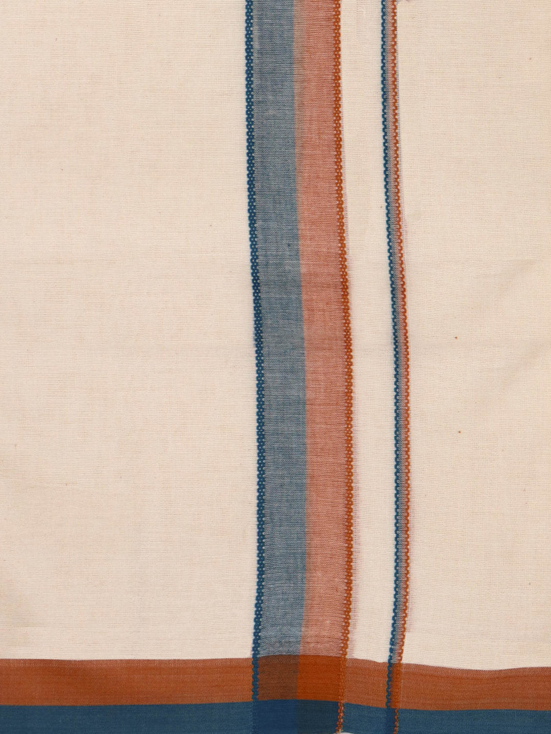 Double Layer Giza Cotton Cream Kora Dhoti with Colour Border - PKF01