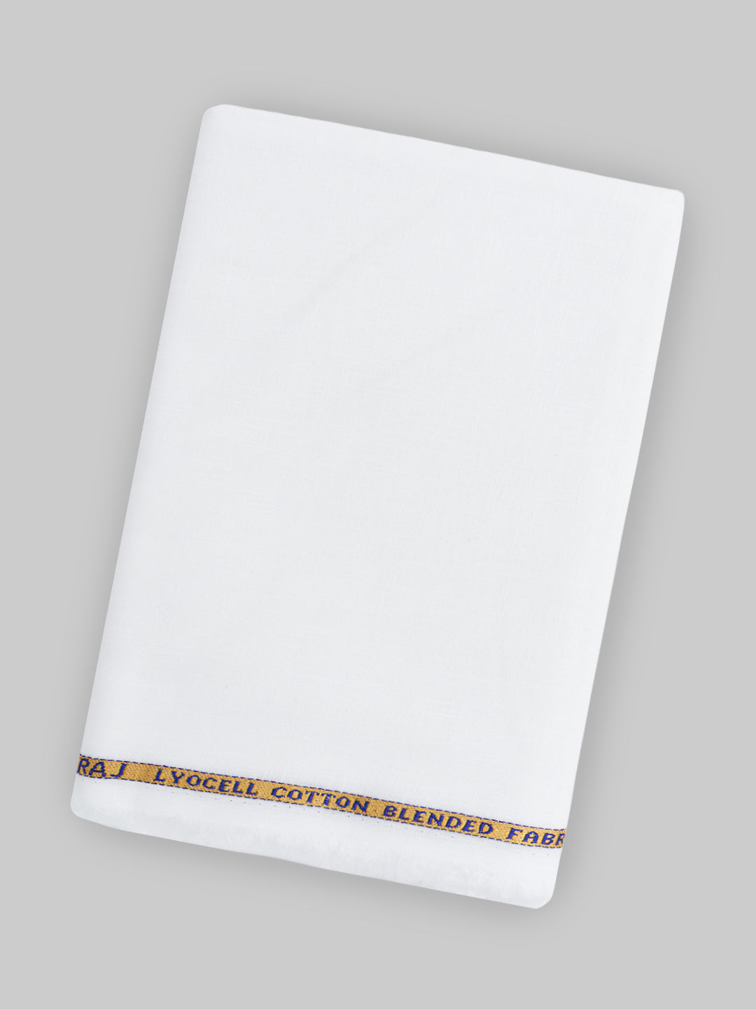 Cotton Blend Self Design White Shirt Fabric Twenty Bit